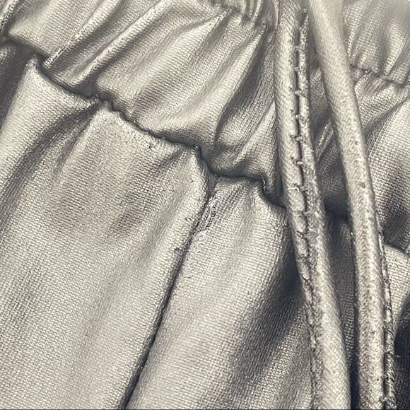 K too waxed fabric faux leather joggers pants L lg - Picture 10 of 16